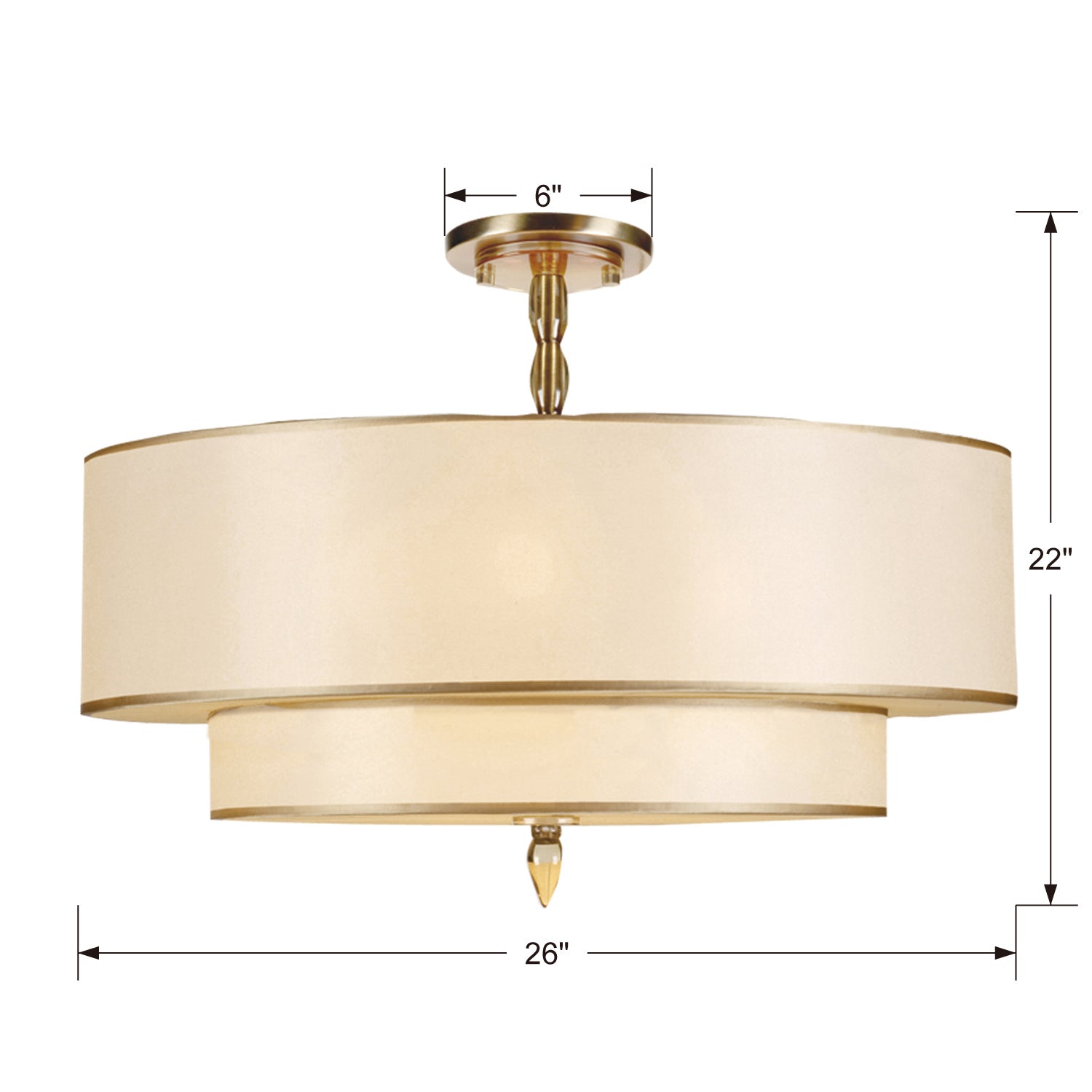 Luxo 5-Light Semi-Flush Mount Ceiling Light