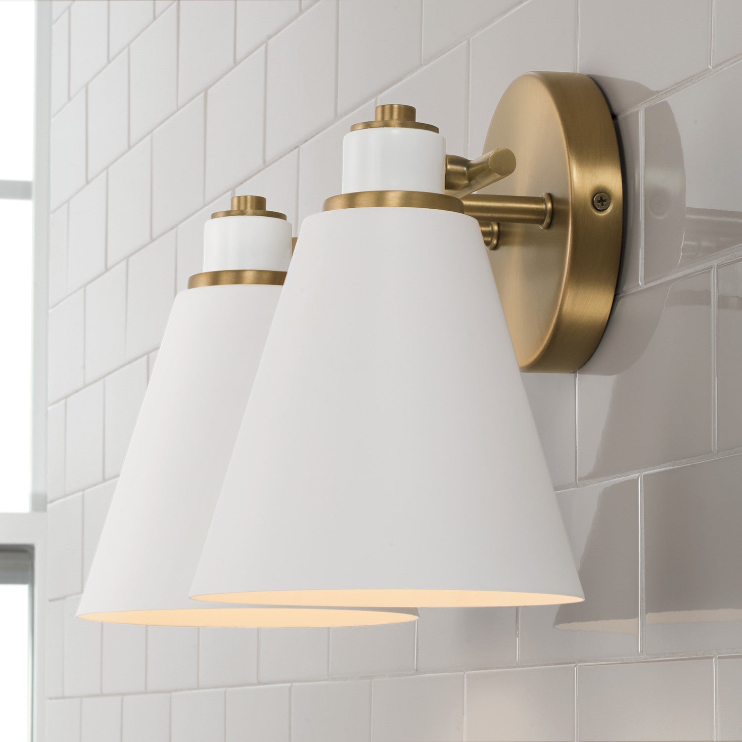 Bradley 2-Light 15 in Bathroom Vanity Light with Metal Shade
