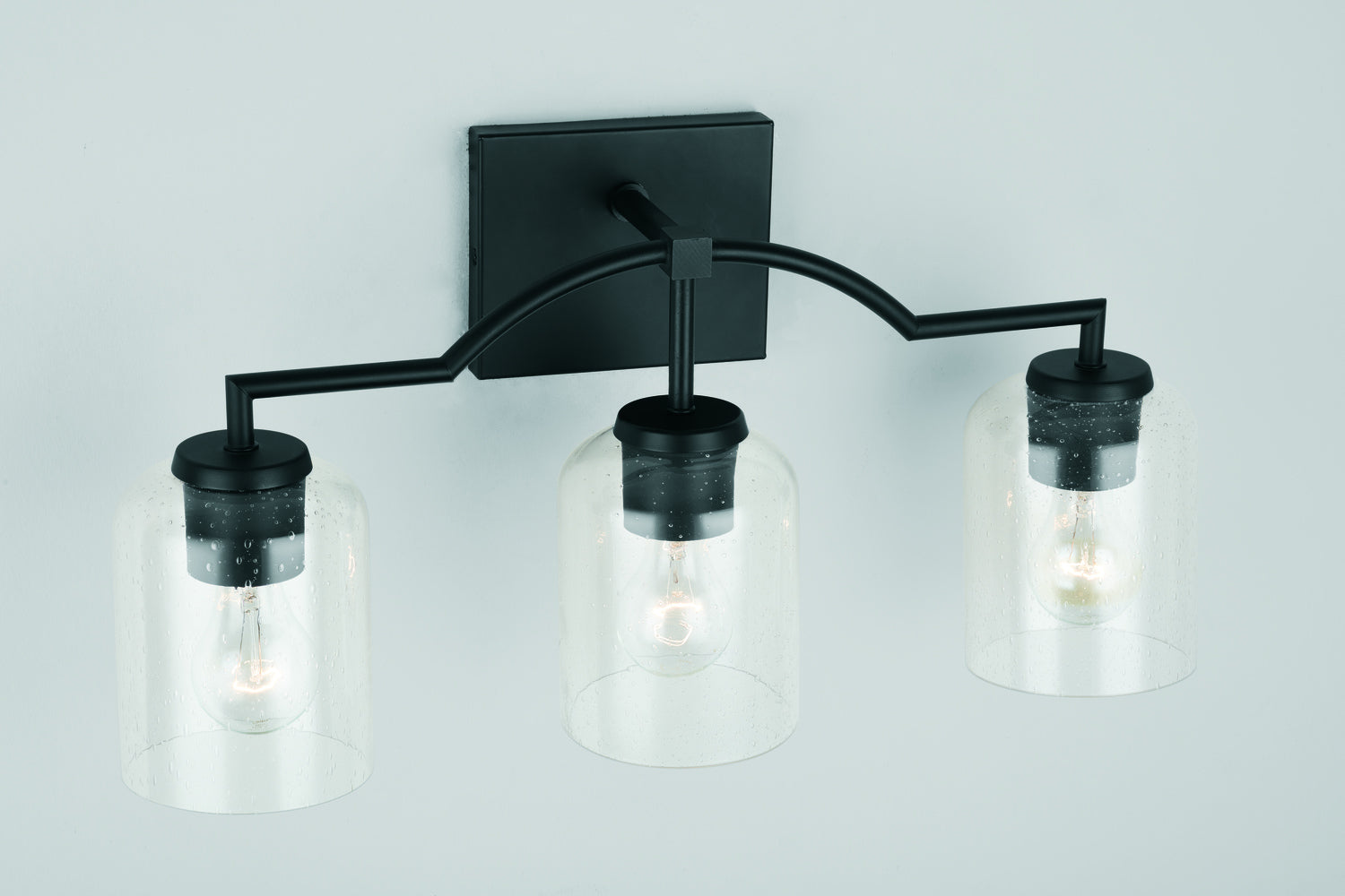 Carter 3-Light 22 in Bathroom Vanity Light with Clear Seedy Glass Shade