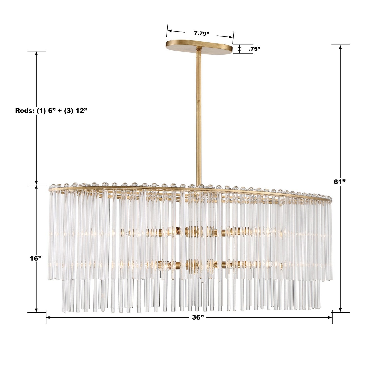 Bleecker 36 in Oval Chandelier