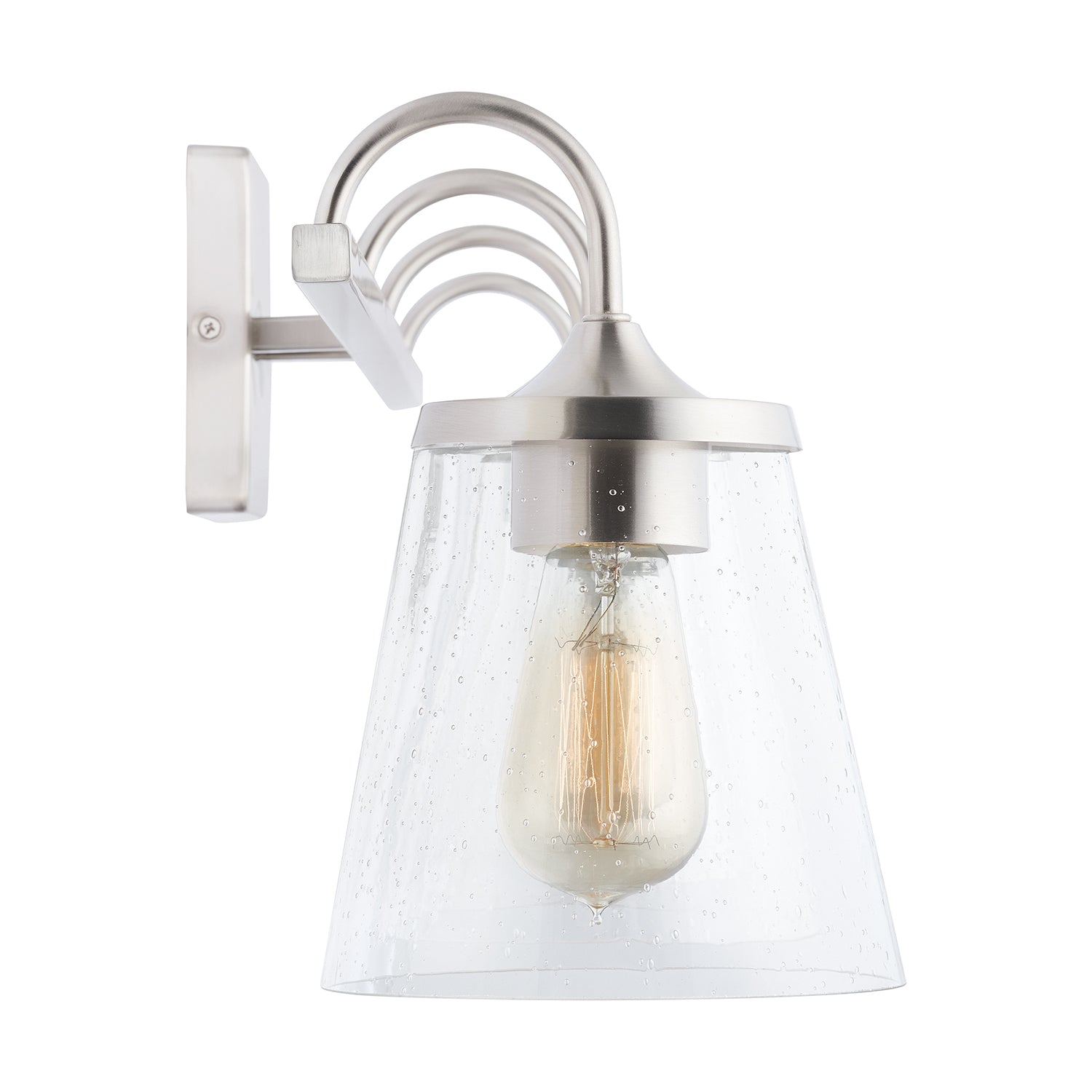 Jayne 4-Light 33-1/4 in Bathroom Vanity Light with Clear Seedy Glass Shade
