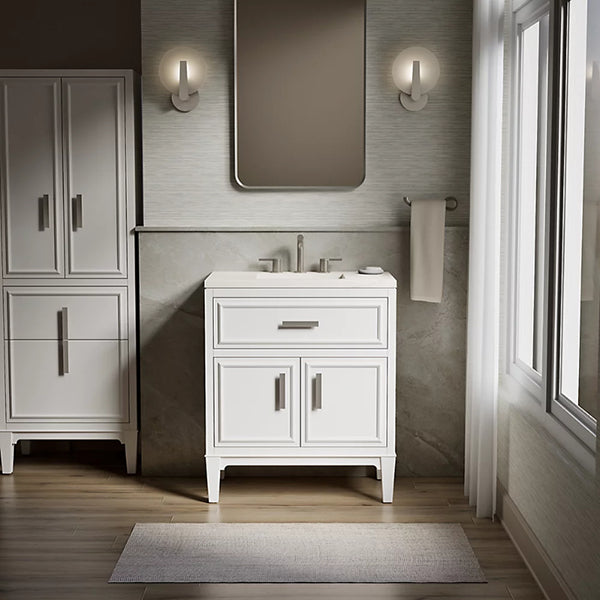 Southerk 30 in Bathroom Vanity Cabinet with Sink and Quartz Top