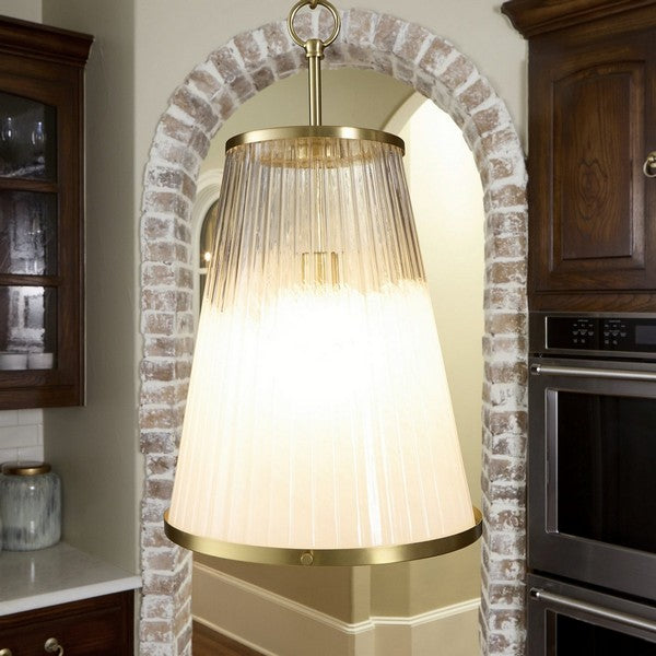 Providence 19-1/2 in 1-Light Pendant with Fluted Glass Shade