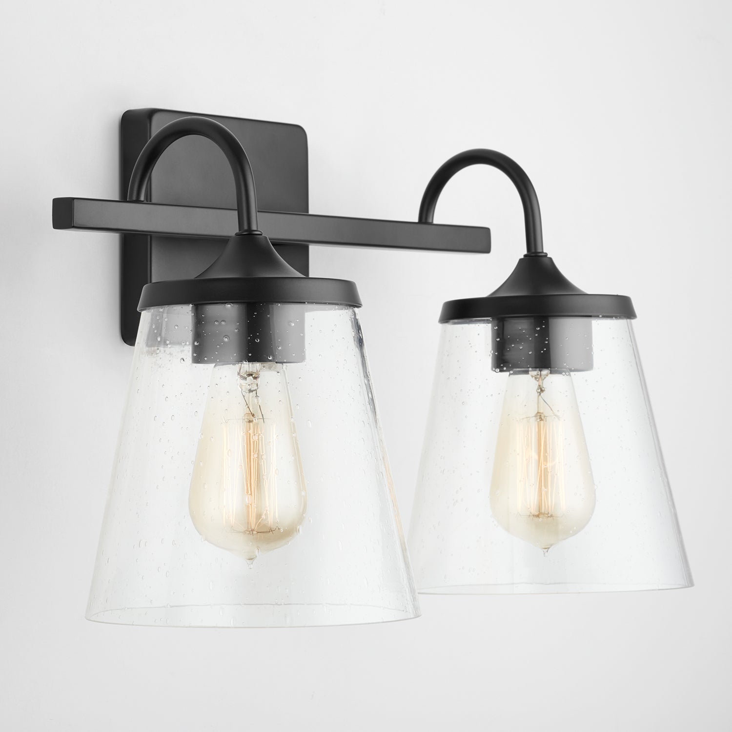 Jayne 2-Light 15-1/4 in Bathroom Vanity Light with Clear Seedy Glass Shades