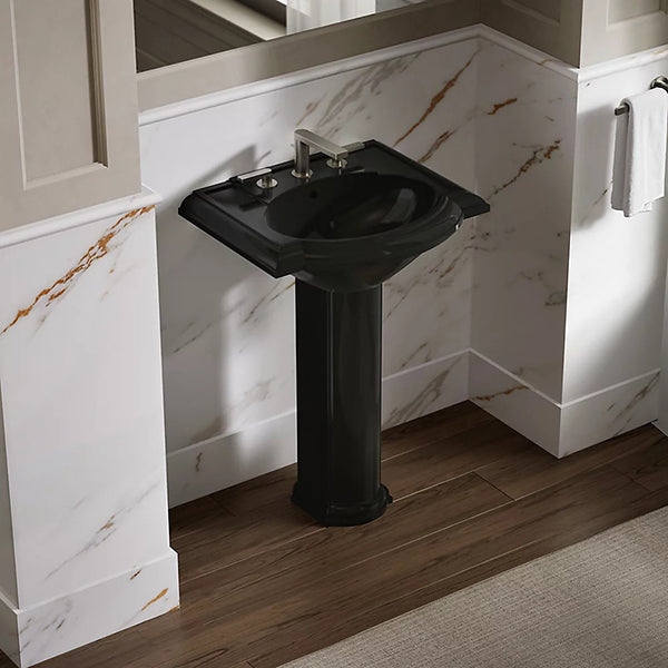 Devonshire 24-1/8 in 8 in Widespread Oval Pedestal Bathroom Sink