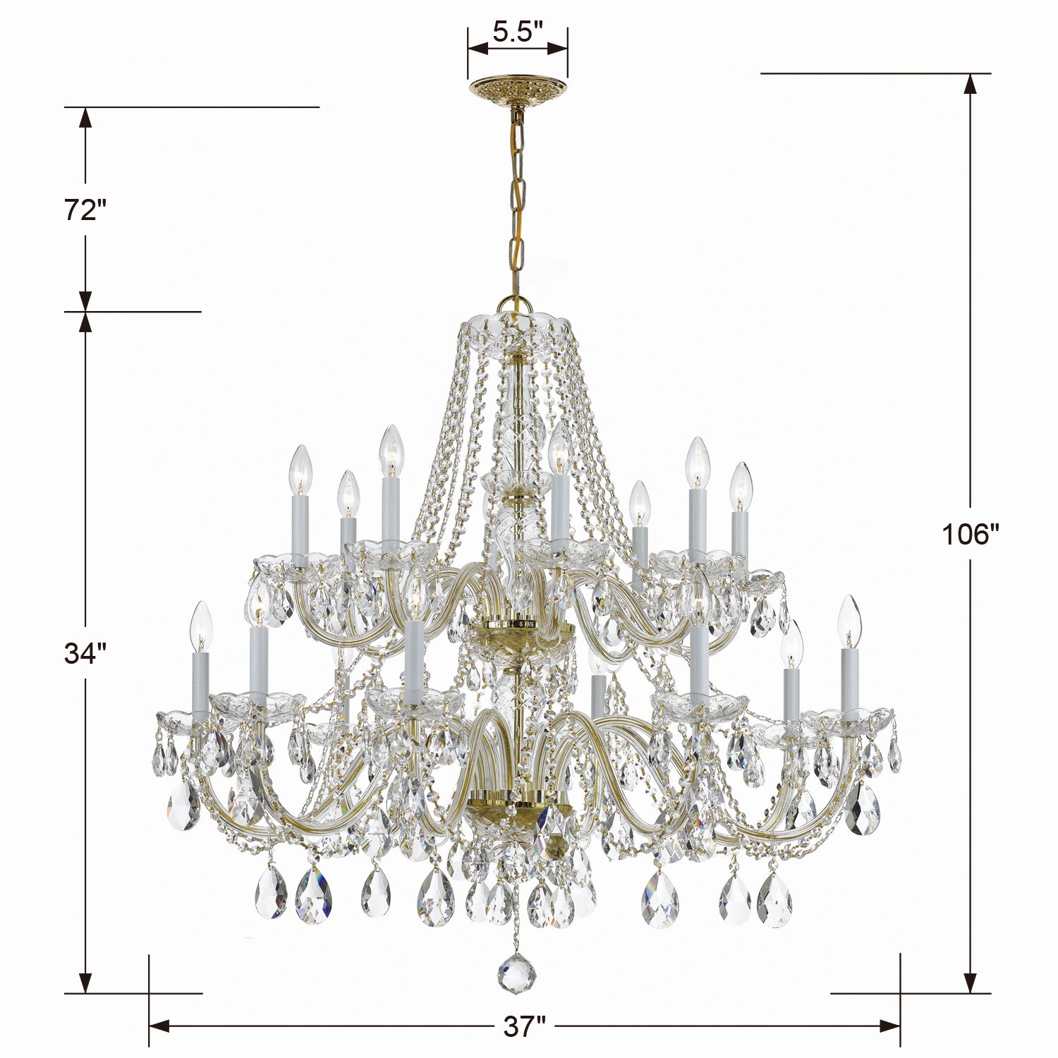 Crystal 37 in Chandelier