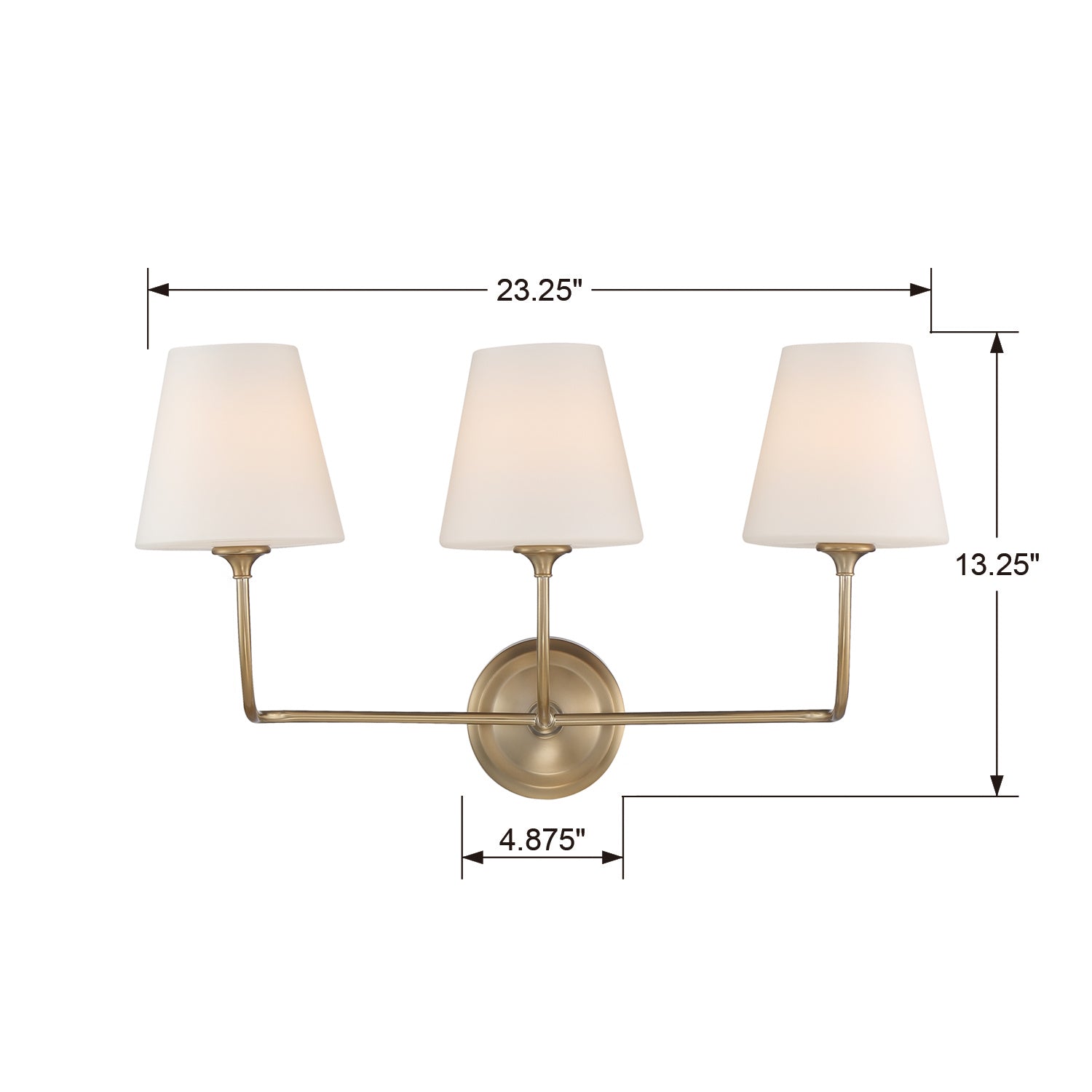 Sylvan 3-Light Bathroom Vanity Light with White Glass Shade