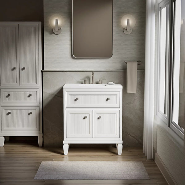 Hearthaven 30 in Bathroom Vanity Cabinet with Sink and Quartz Top
