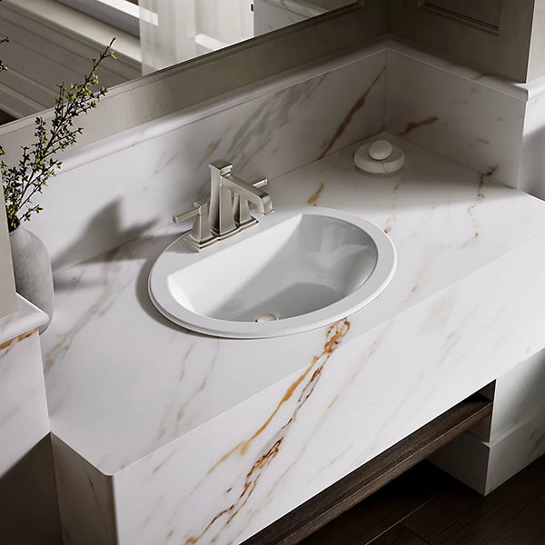 Bryant 20-1/4 in 4 in Centerset Oval Drop-In Bathroom Sink