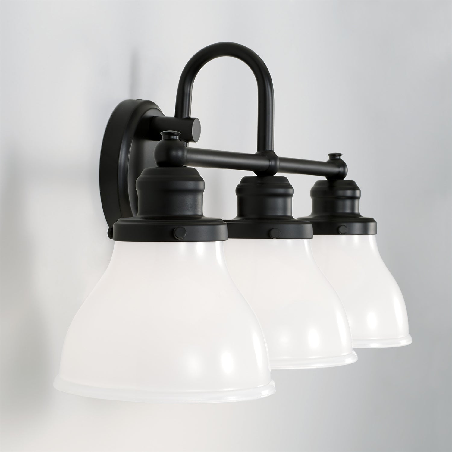 Baxter 3-Light Bathroom Vanity Light with Milk Glass