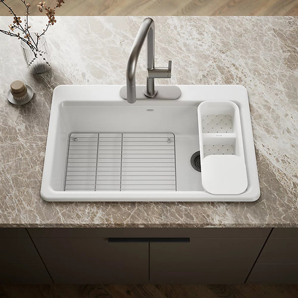 Riverby 33 in Top-Mount Single-Bowl Workstation Kitchen Sink
