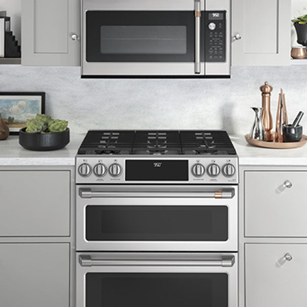 30 in Smart Slide-In Front-Control Dual-Fuel Double-Oven Range with Convection