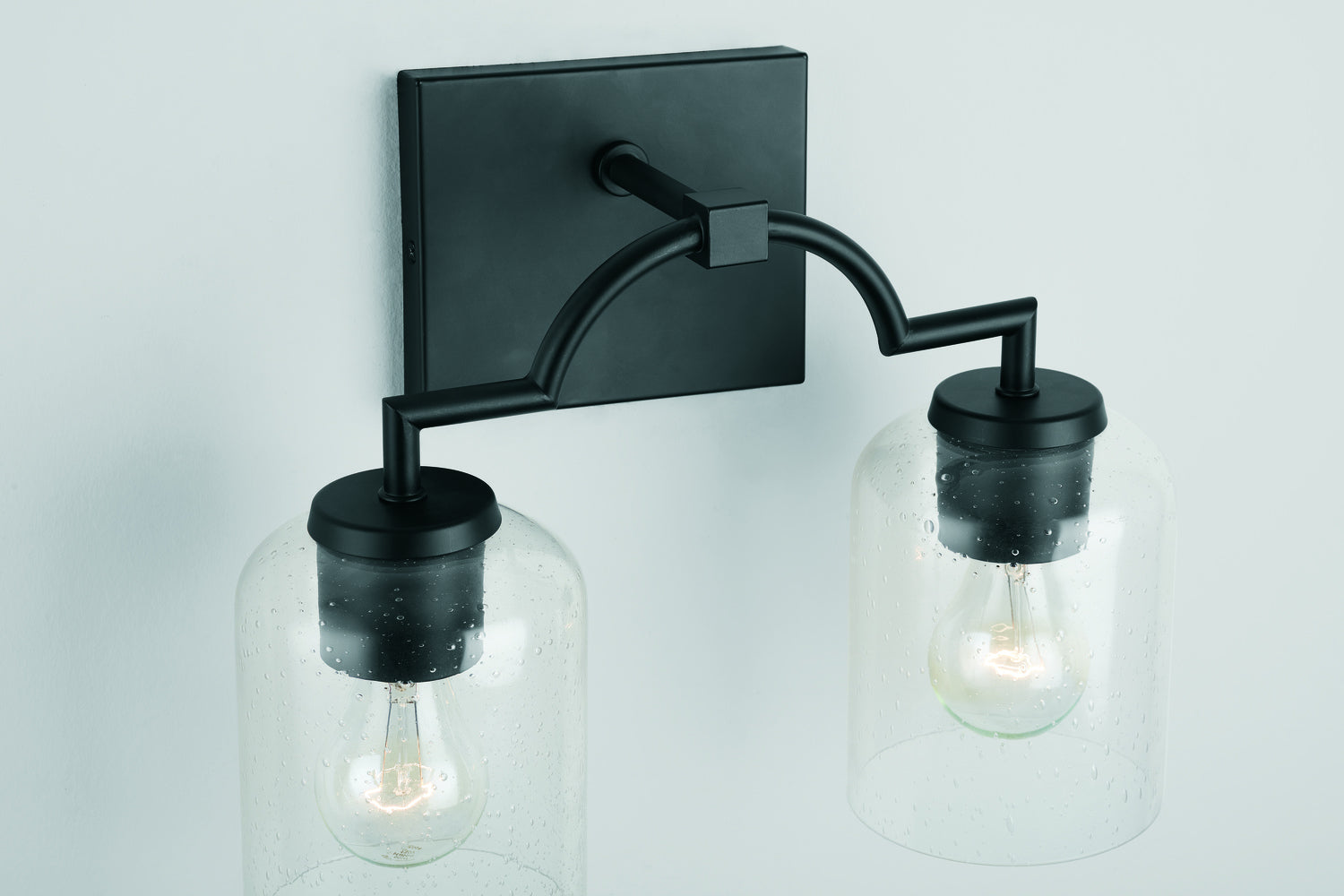 Carter 2-Light 14 in Bathroom Vanity Light with Clear Seedy Glass Shade