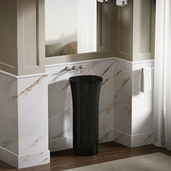 Veil 12-1/4 in Fireclay Bathroom Sink Pedestal