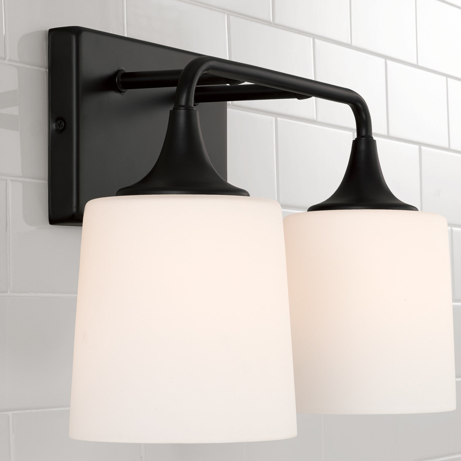 Presley 2-Light 16 in Bathroom Vanity Light with Etched Glass Shade