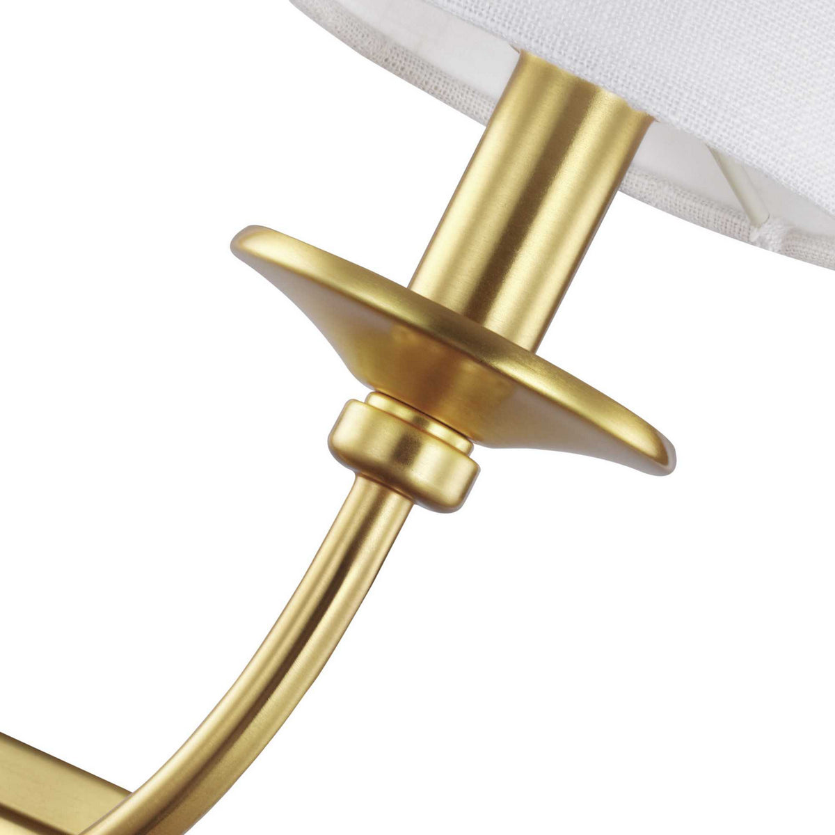 Bonita 1-Light Wall Sconce with White Linen Shade