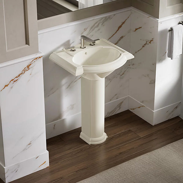 Devonshire 24-1/8 in 8 in Widespread Oval Pedestal Bathroom Sink