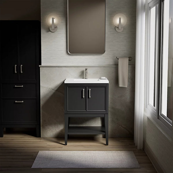 Winnow 24 in Bathroom Vanity Cabinet with Sinks and Quartz Top