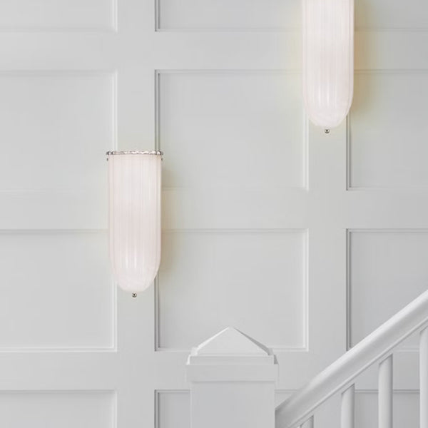 Melange Pill Form Wall Sconce with Alabaster Shade
