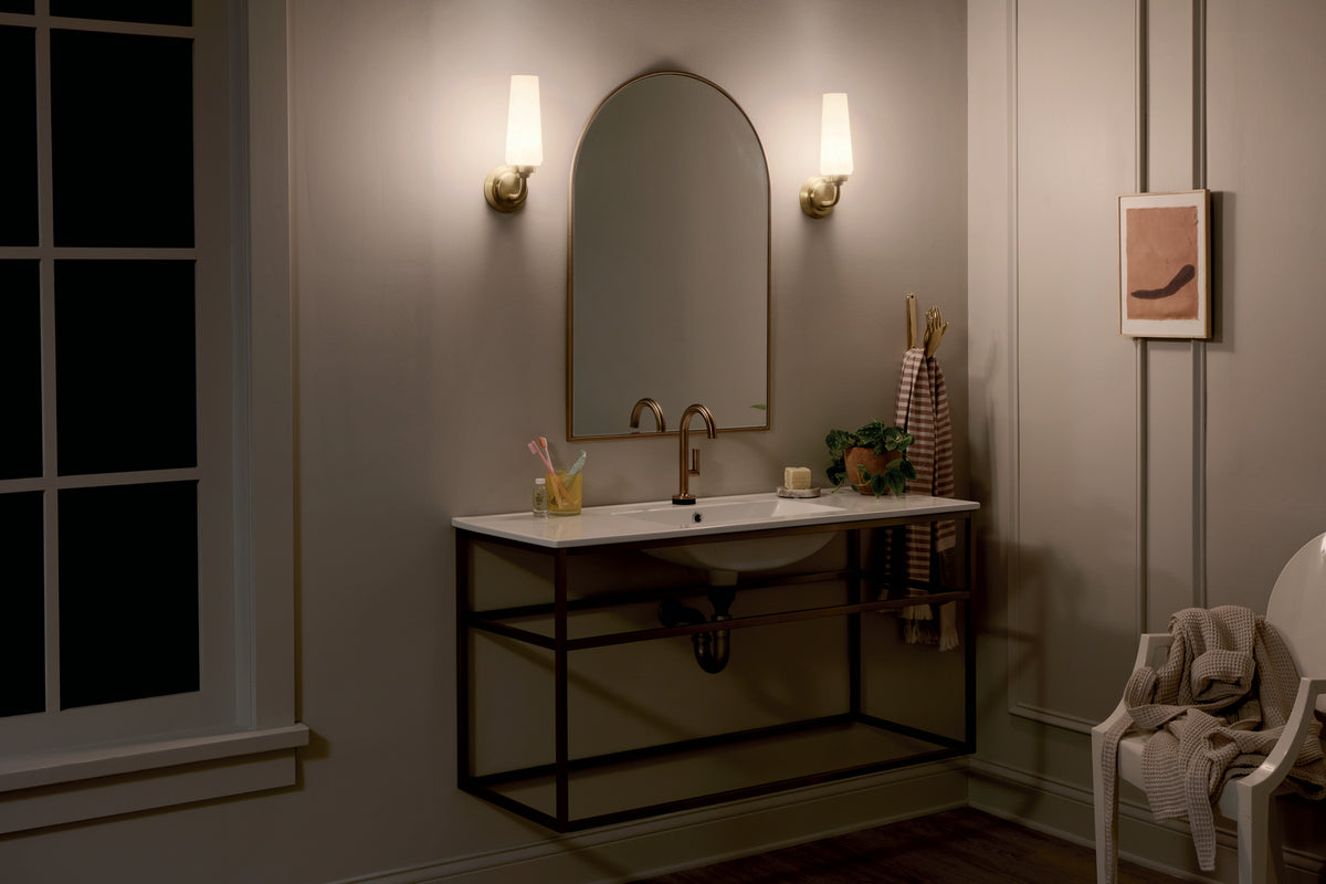 Truby 1-Light with Satin Etched Cased Opal Glass Wall Sconce
