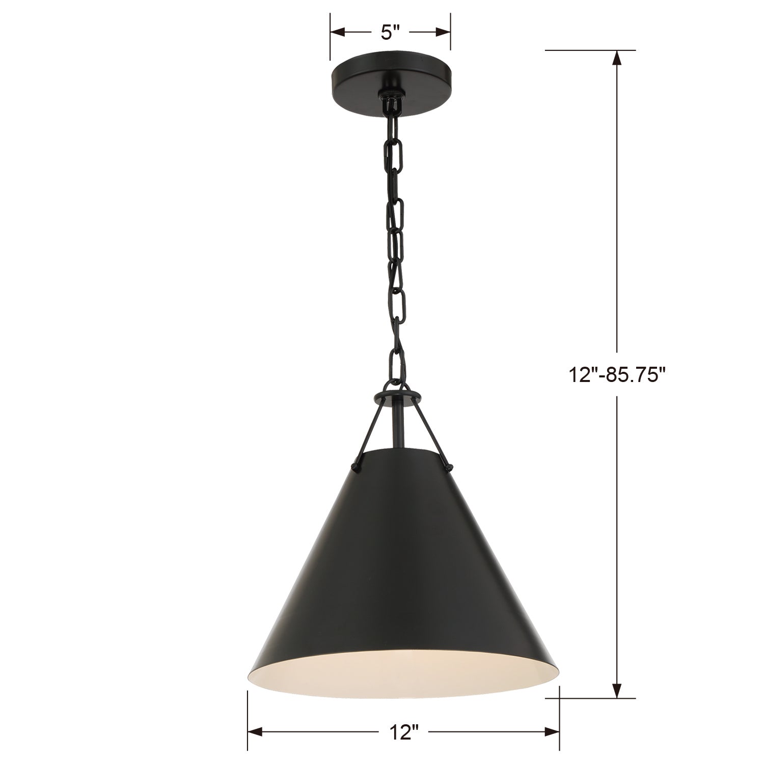 1-Light Pendant, 10 in W x 12 in H, Modern Kitchen Island Lighting