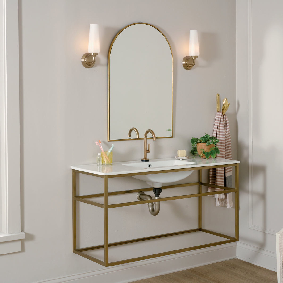 Truby 1-Light with Satin Etched Cased Opal Glass Wall Sconce