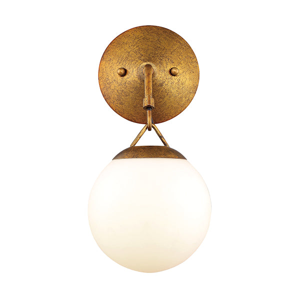 Orion 1-Light Wall Sconce with White Frosted Glass Shade