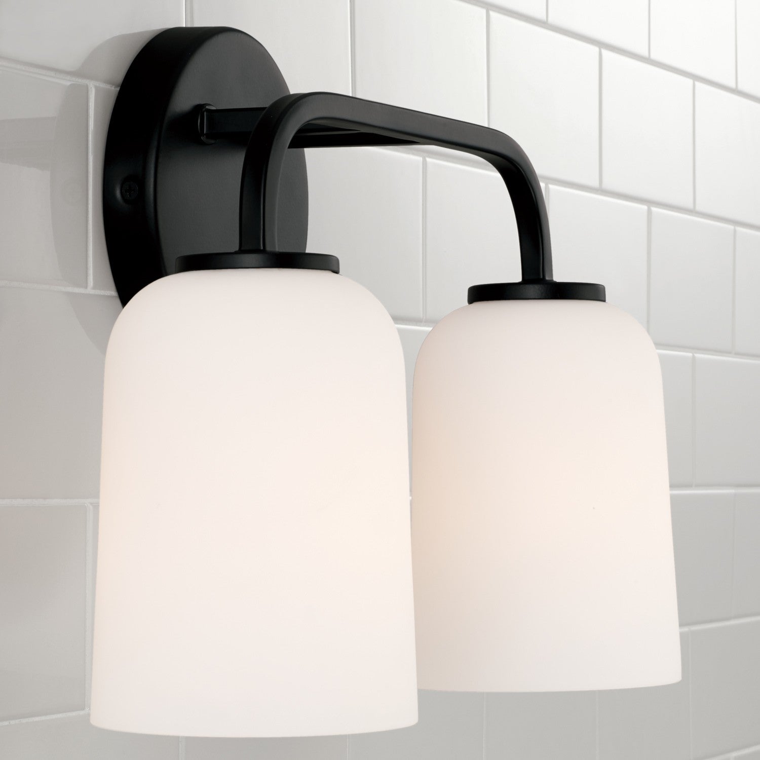 Lawson 2-Light 13-3/4 in Bathroom Vanity Light with Soft White Glass Shade