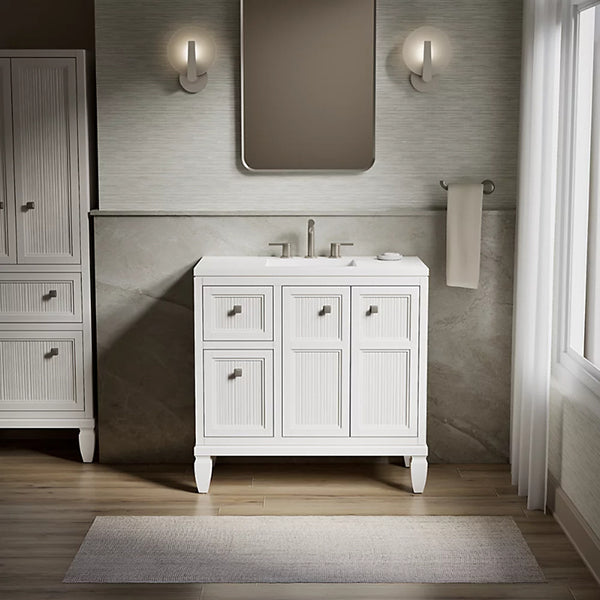 Hearthaven 36 in Bathroom Vanity Cabinet with Sink and Quartz Top
