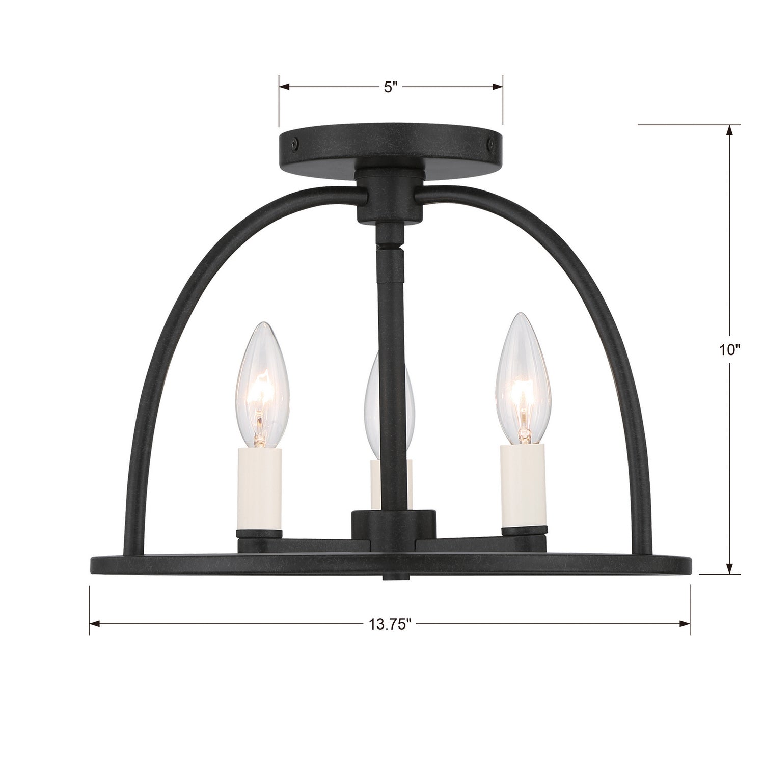 Abbott 3-Light Semi-Flush Mount Ceiling Light