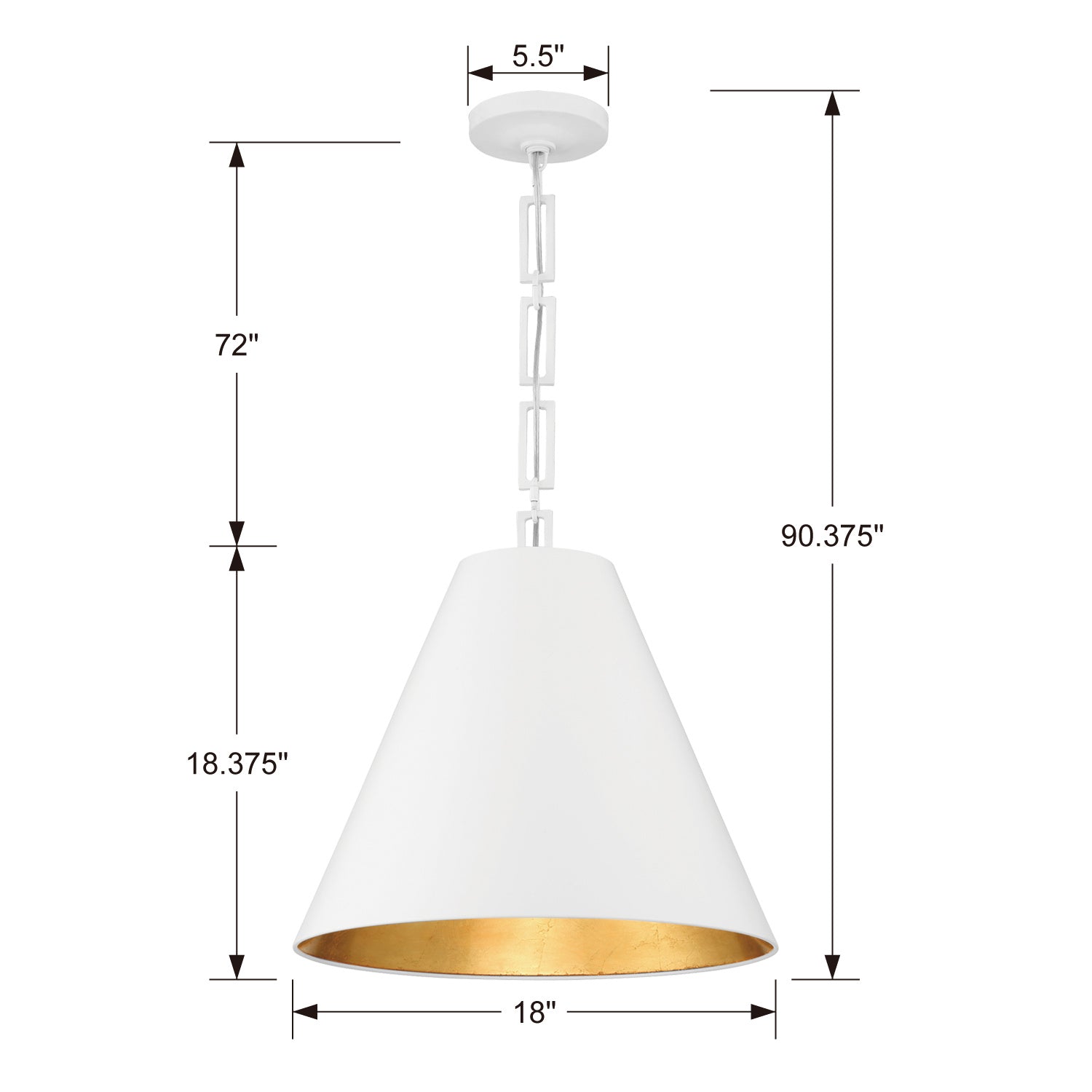 Alston 18 in Pendant with Empire Shade