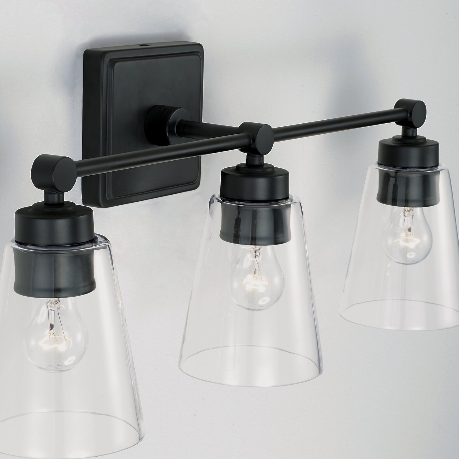 Rory 3-Light 23 in Bathroom Vanity Light with Clear Glass Shades