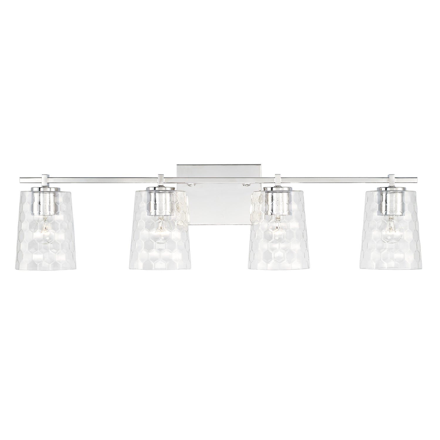 Burke 4-Light Bathroom Vanity Light with Clear Honeycomb Glass Shade