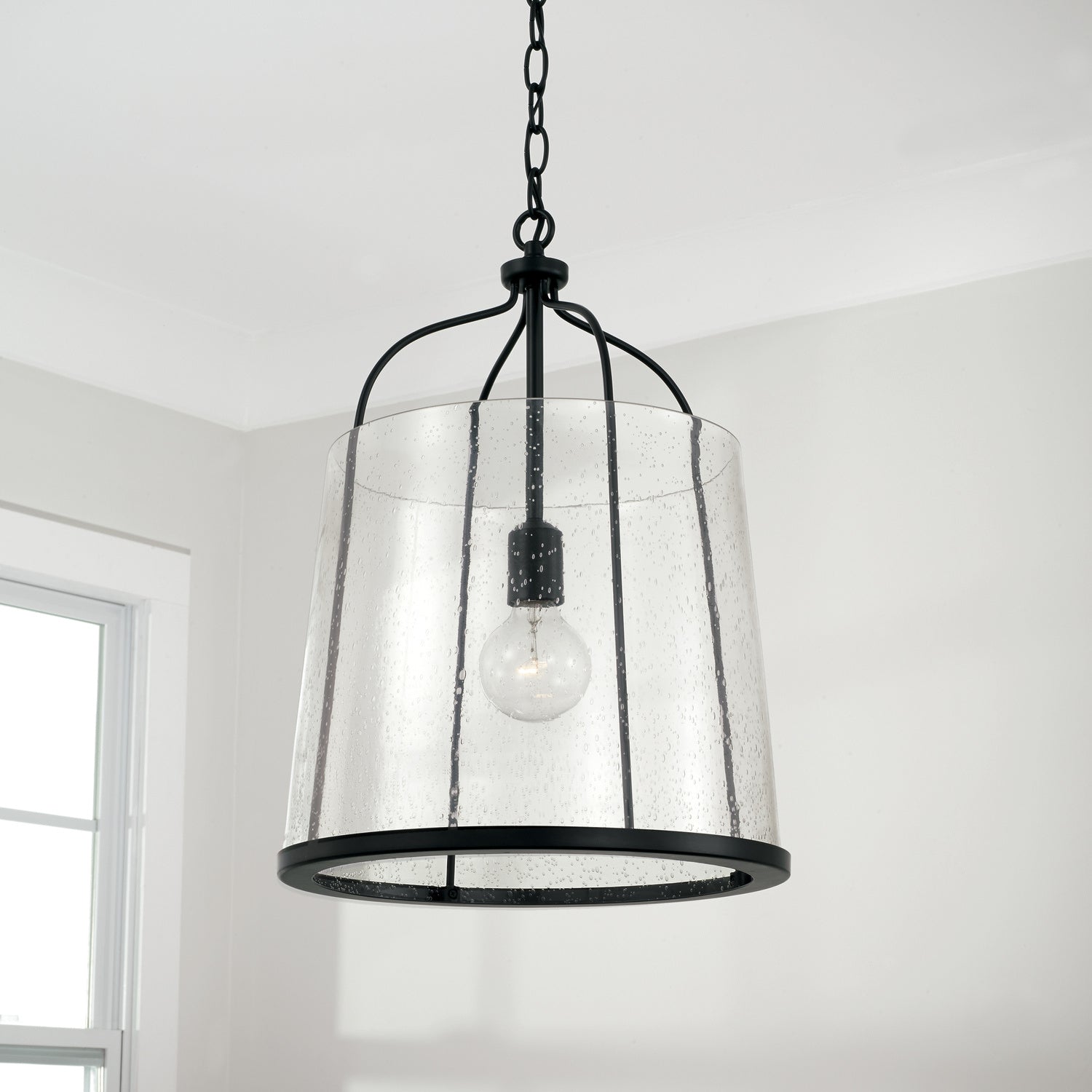 Madison 14 in 1-Light Pendant with Clear Seeded Glass