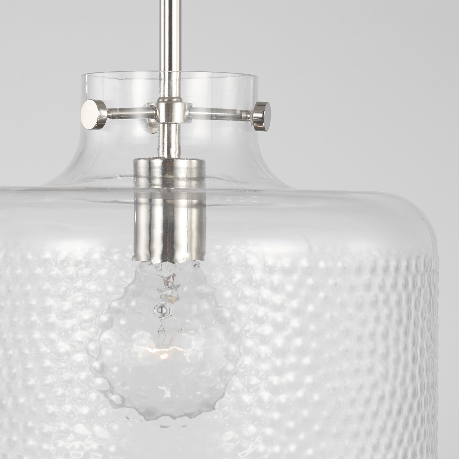Brighton 11-1/2 in 1-Light Pendant with Clear Pebbled Glass