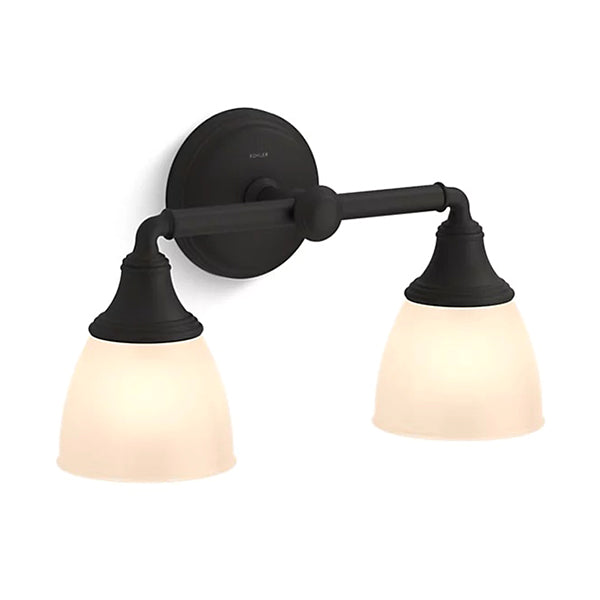 Devonshire 2-Light Bathroom Vanity Light with Frosted Glass Shades