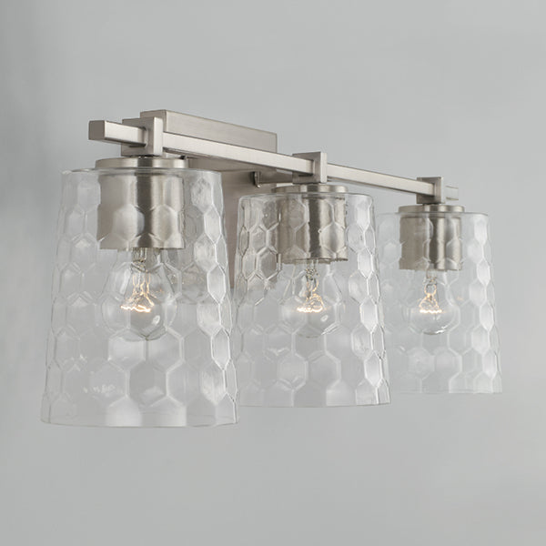 Rory 3-Light 23 in Bathroom Vanity Light with Clear Glass Shades