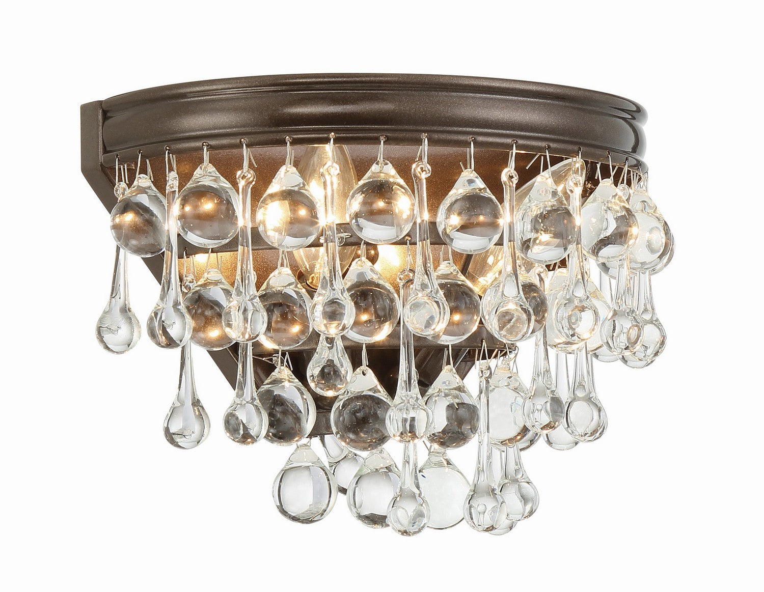 Calypso Flush Mount Light with Clear Crystal Drops