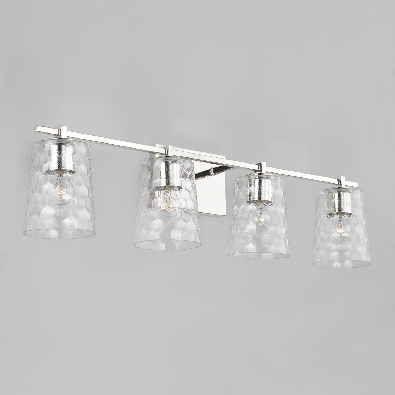 Burke 4-Light Bathroom Vanity Light with Clear Honeycomb Glass Shade