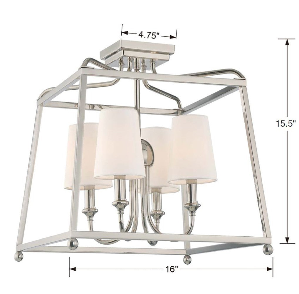 Sylvan 4-Light Semi-Flush Mount Ceiling Light