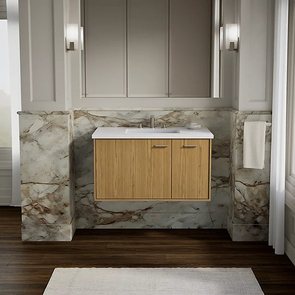 Jute 36 in Wall-Hung Bathroom Vanity Cabinet