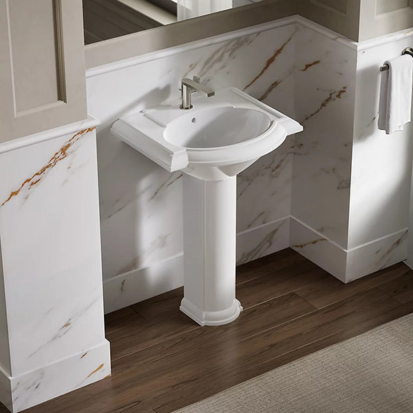Devonshire 24-1/8 in Single Hole Oval Pedestal Bathroom Sink