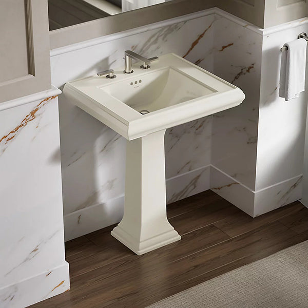 Memoirs Classic 27-5/16 in 8 in Widespread Rectangular Pedestal Bathroom Sink