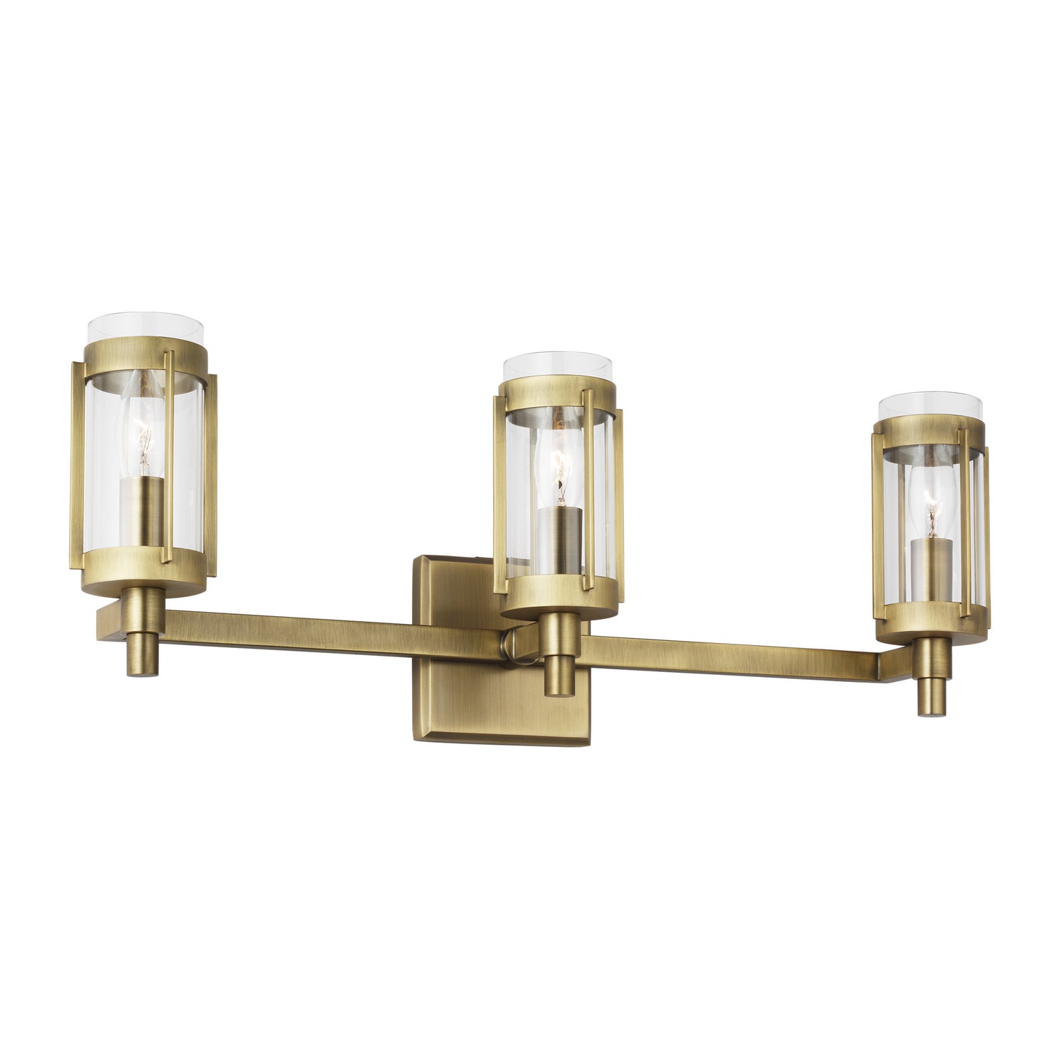 Flynn 3-Light Bathroom Vanity Light with Clear Glass Shades