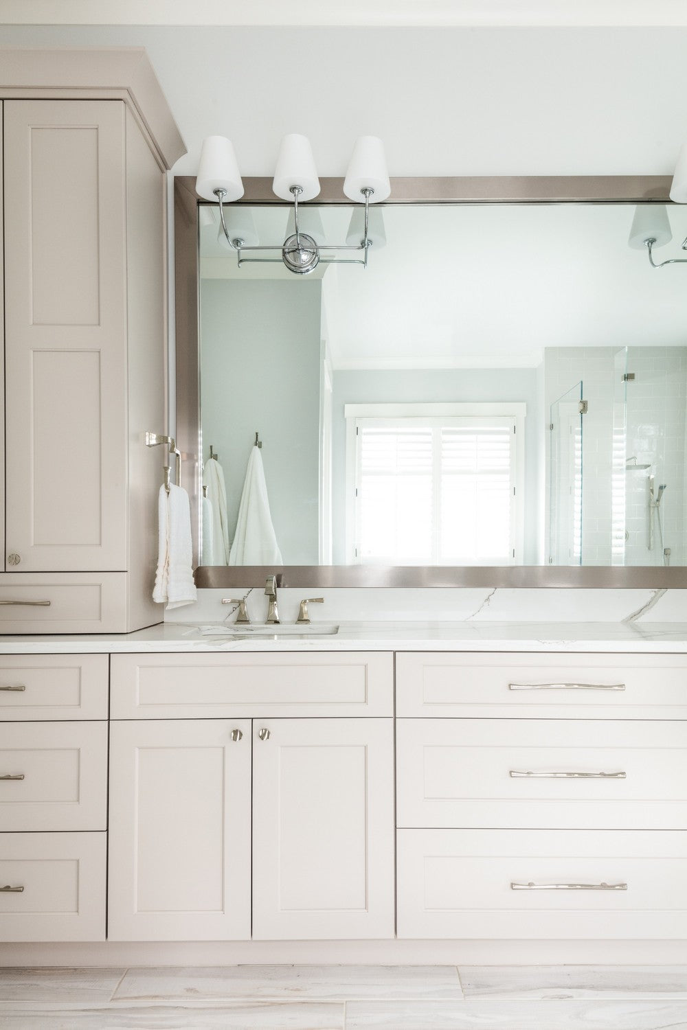 Sylvan 3-Light Bathroom Vanity Light with White Glass Shade