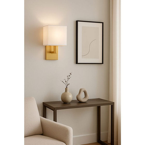 George’s Reading Room 1-Light Wall Sconce with Fabric Shade