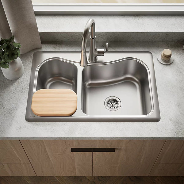 Staccato 33 in Top-Mount Double-Bowl Kitchen Sink