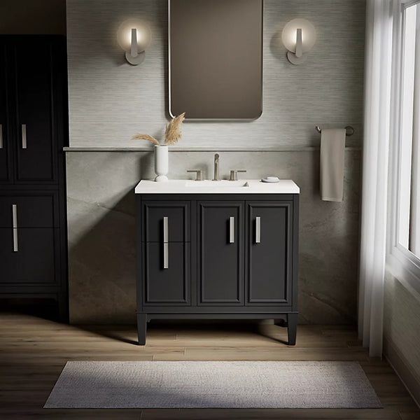 Southerk 36 in Bathroom Vanity Cabinet with Sink and Quartz Top