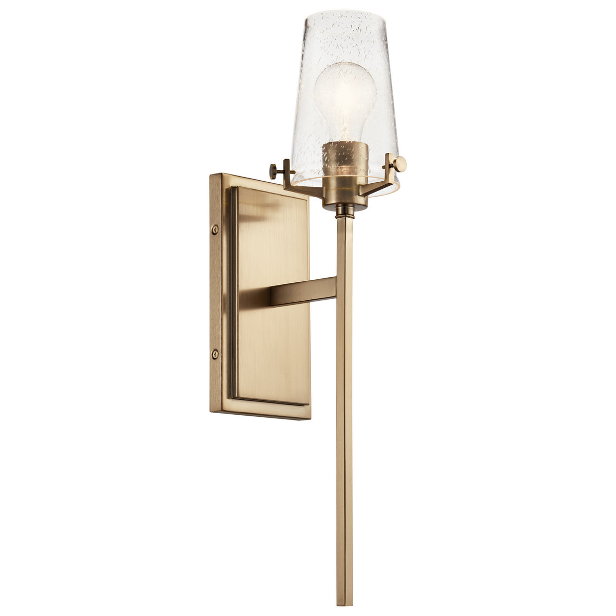 Alton 1-Light Wall Sconce with Clear Seeded Glass Shade