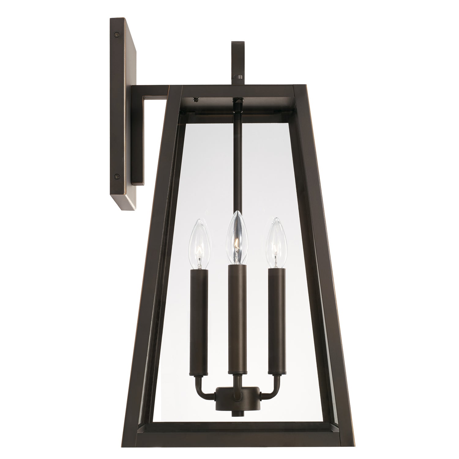 12 in W x 23 in H 4-Light Outdoor Wall Lantern Clear Glass
